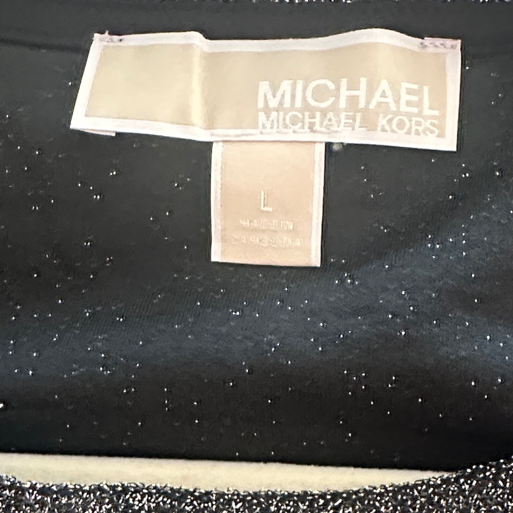 Michael Michael Kors Sparkly Cold Shoulder long sleeve Top Large - Picture 2 of 3